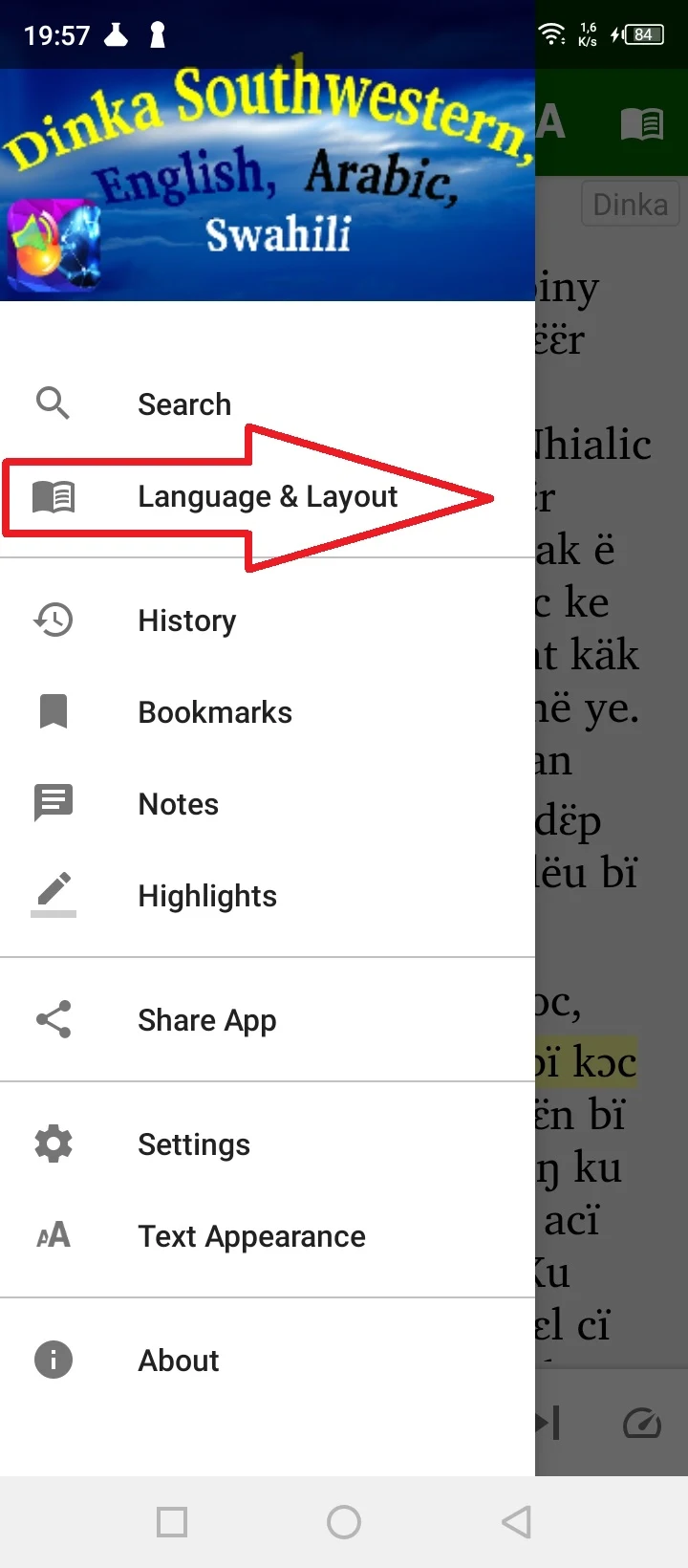 Dinka with English screenshot